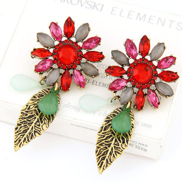 Hot Selling Custom Exaggerated Baroque Cheap Flowers Earrings